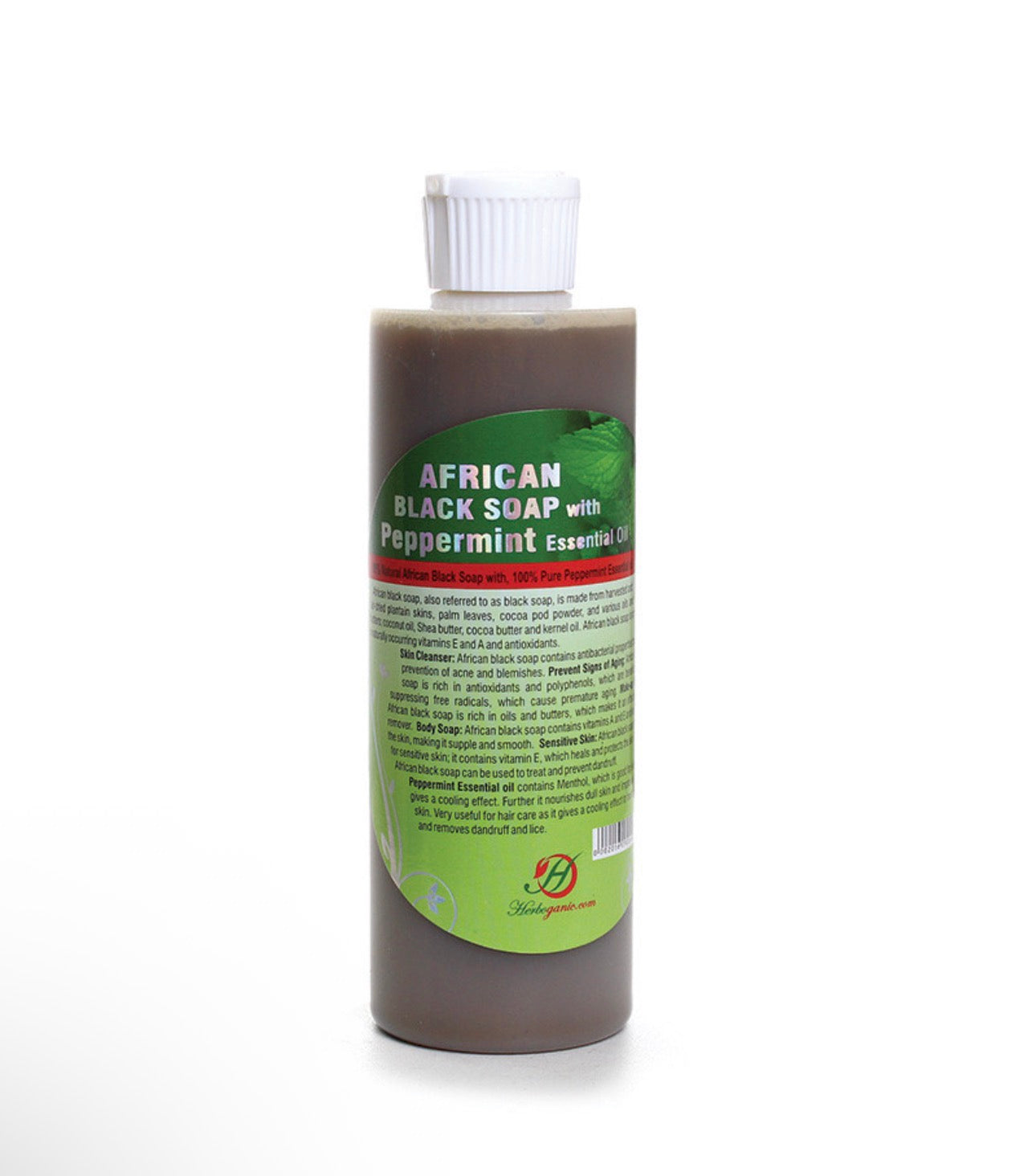 African Black Soap with Peppermint Essential Oil.